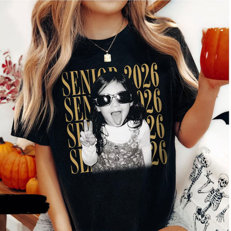 Personalised Vintage Photo And Year Senior Shirt Secondary image
