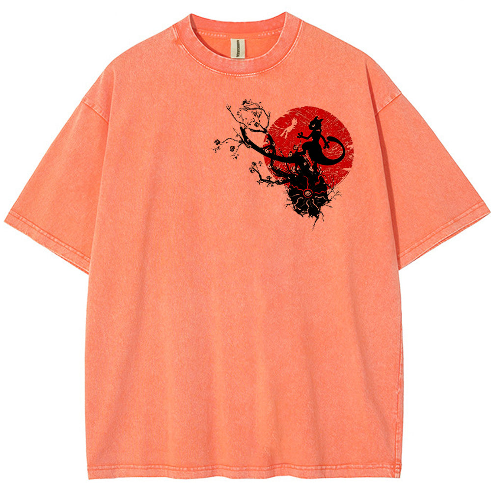 Cherry Blossom Mewtwo Silhouette Tee | Pokemon Anime