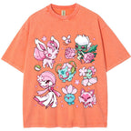Cherry Blossom Grass Fairy Type Squad Cartoon Tee | Pokemon Anime
