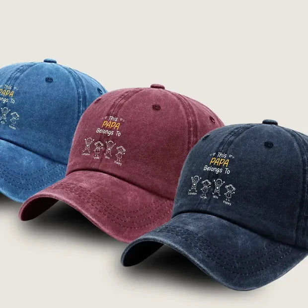 Papa Belongs To, Custom Cap for Men And Kids Secondary image