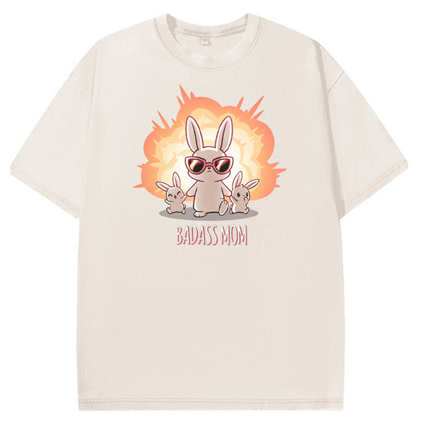 Funny Badass Mama Bunny Family Graphic Vintage Washed T-Shirt