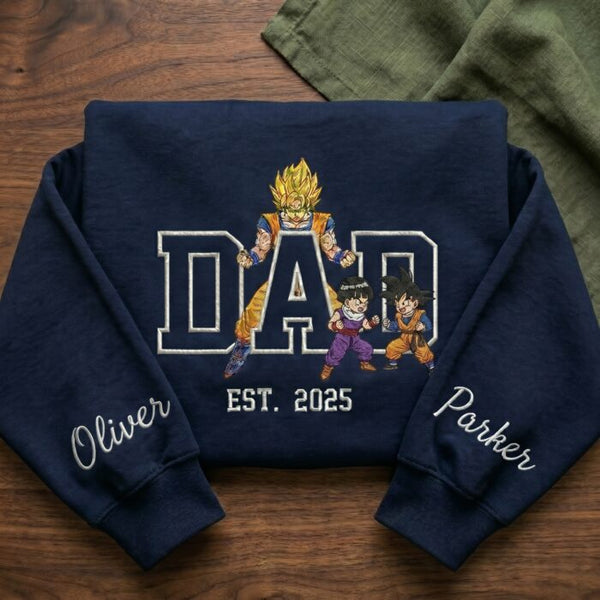 Custom Super Saiyan Dad Shirt, Personalized Anime Father's Day Gift