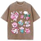 Cherry Blossom Grass Fairy Type Squad Cartoon Tee | Pokemon Anime