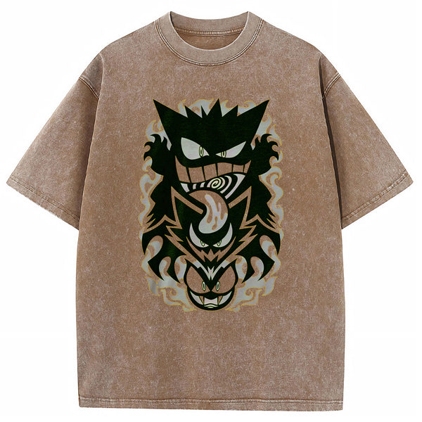 Tribal Stacked Gengar Totem Chest Tee | Pokemon Anime