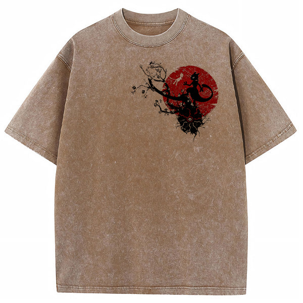 Cherry Blossom Mewtwo Silhouette Tee | Pokemon Anime