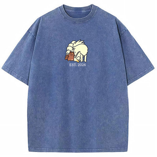 Cute Parent & Kid Arcanine Vintage Washed T-Shirt