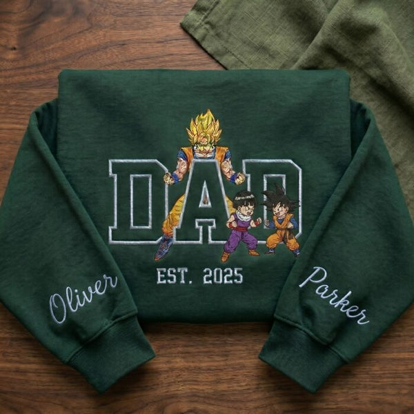 Custom Super Saiyan Dad Shirt, Personalized Anime Father's Day Gift