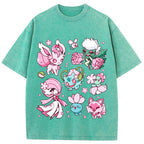 Cherry Blossom Grass Fairy Type Squad Cartoon Tee | Pokemon Anime