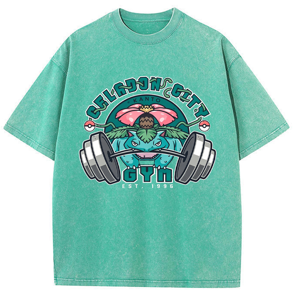 Retro City Gym Venusaur Wash Vintage Tee | Pokemon Anime