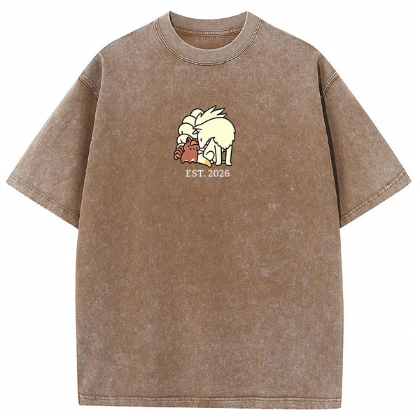 Cute Parent & Kid Arcanine Vintage Washed T-Shirt