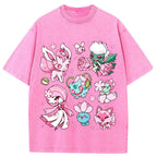 Cherry Blossom Grass Fairy Type Squad Cartoon Tee | Pokemon Anime