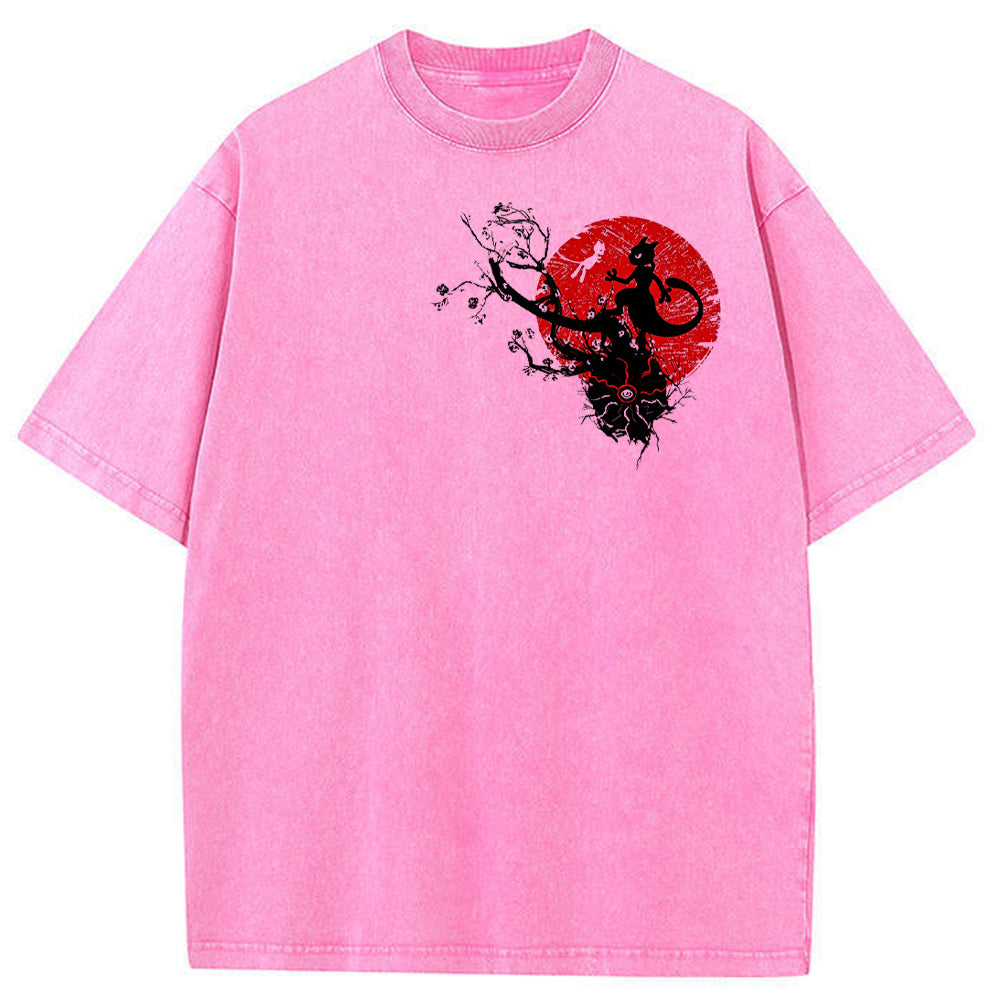 Cherry Blossom Mewtwo Silhouette Tee | Pokemon Anime