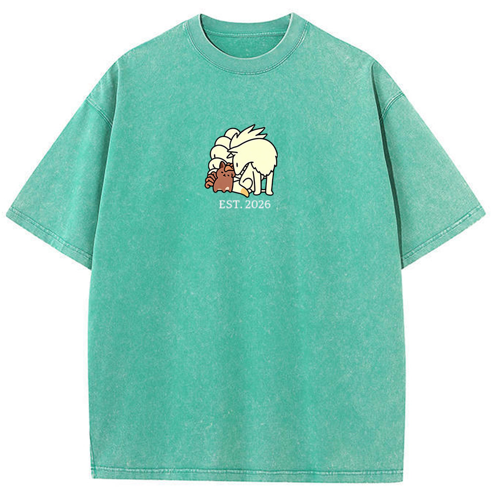 Cute Parent & Kid Ninetales Vintage Washed T-Shirt Secondary image