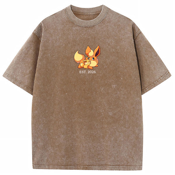 Cute Parent & Kid Eevee Vintage Washed T-Shirt
