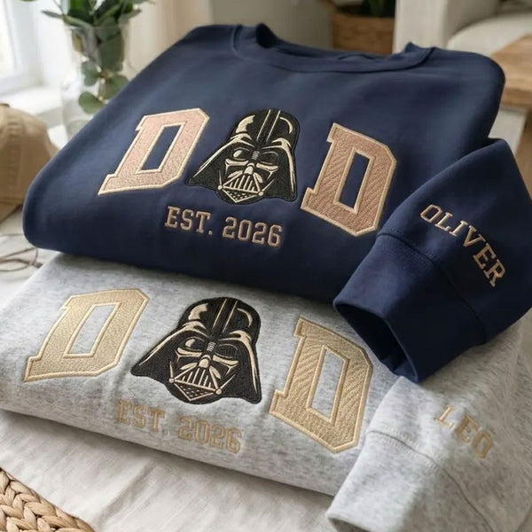Embroidered Custom Star Wars Dad Sweatshirt with Kids Name