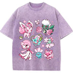 Cherry Blossom Grass Fairy Type Squad Cartoon Tee | Pokemon Anime