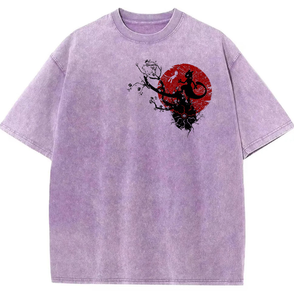 Cherry Blossom Mewtwo Silhouette Tee | Pokemon Anime