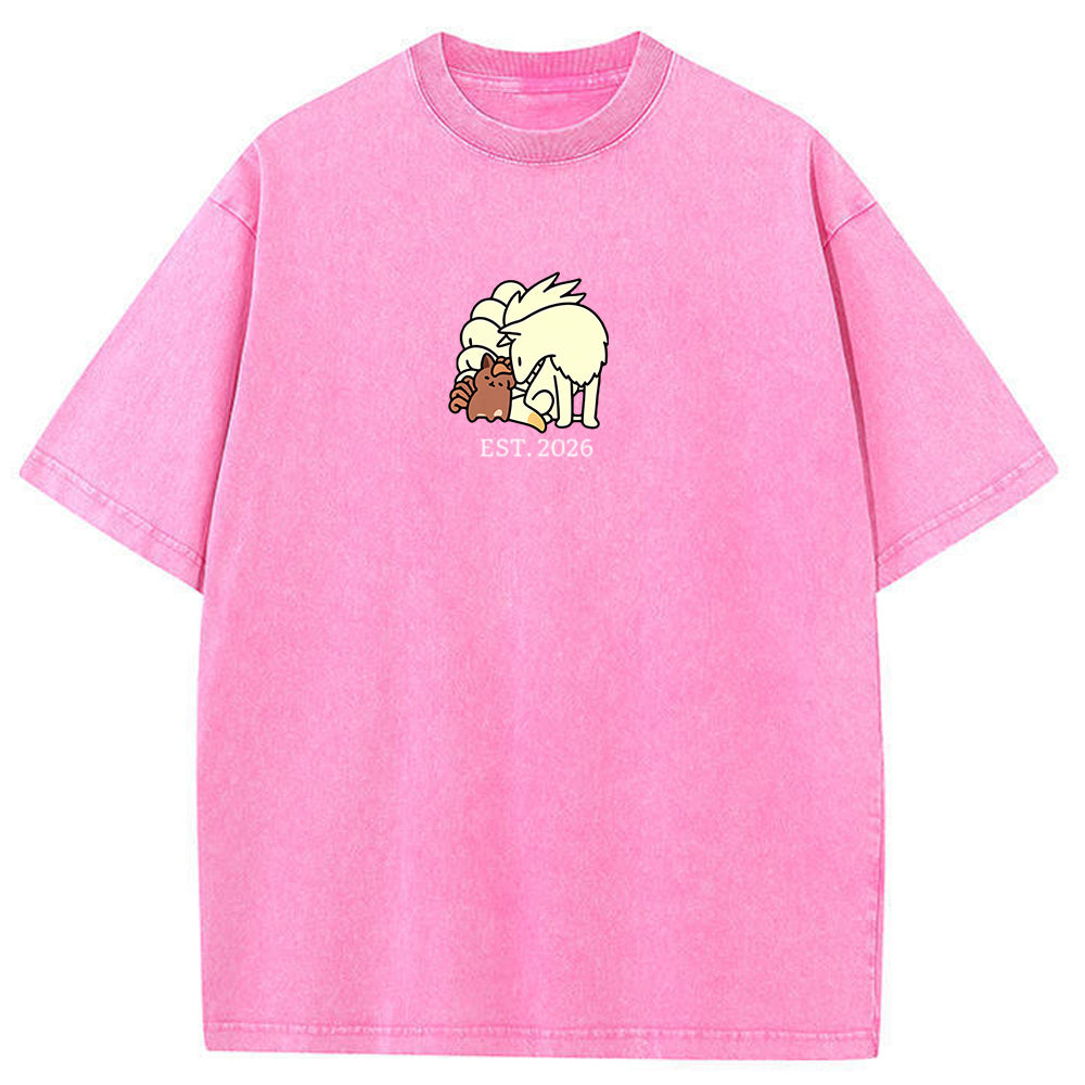 Cute Parent & Kid Arcanine Vintage Washed T-Shirt Main image