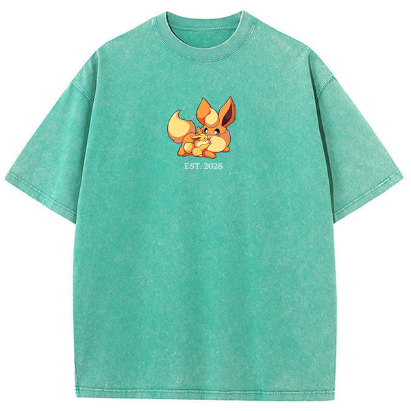 Cute Parent & Kid Eevee Vintage Washed T-Shirt