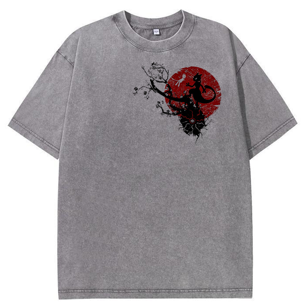 Cherry Blossom Mewtwo Silhouette Tee | Pokemon Anime