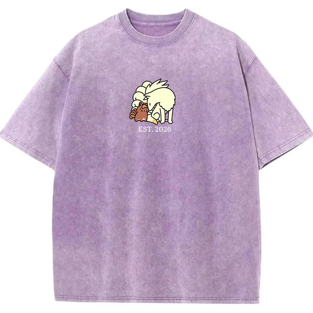 Cute Parent & Kid Arcanine Vintage Washed T-Shirt