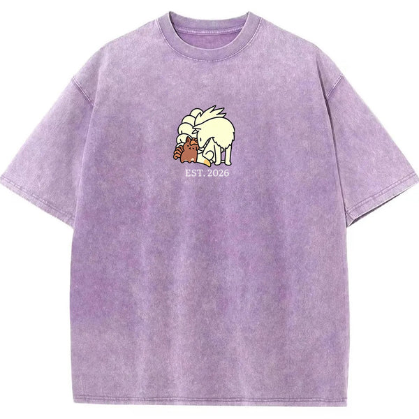 Cute Parent & Kid Arcanine Vintage Washed T-Shirt