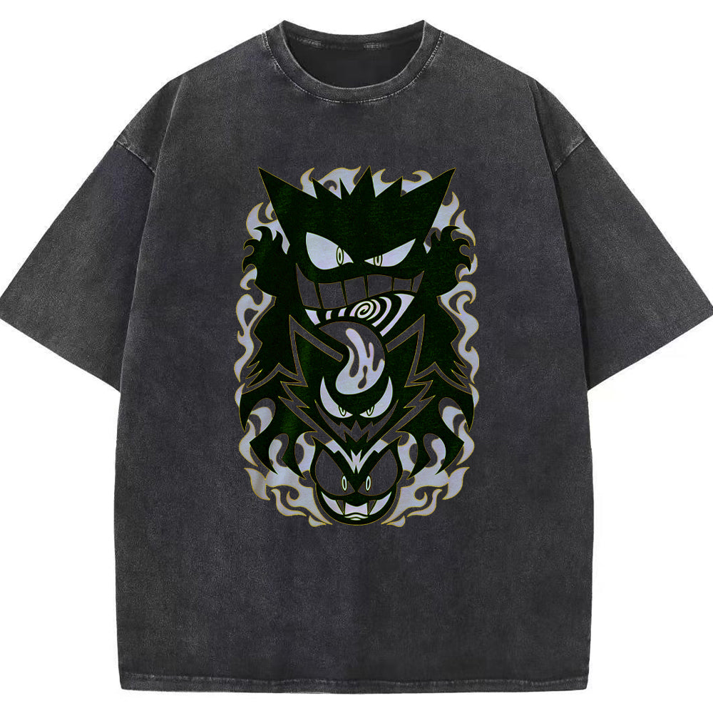 Tribal Stacked Gengar Totem Chest Tee | Pokemon Anime Secondary image