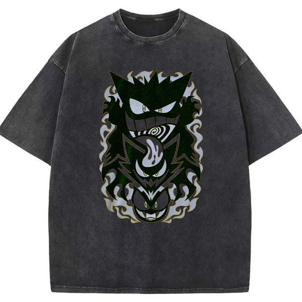 Tribal Stacked Gengar Totem Chest Tee | Pokemon Anime