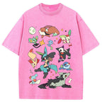 Dark Tone Lucario & Fox Creatures Cartoon Tee | Pokemon Anime