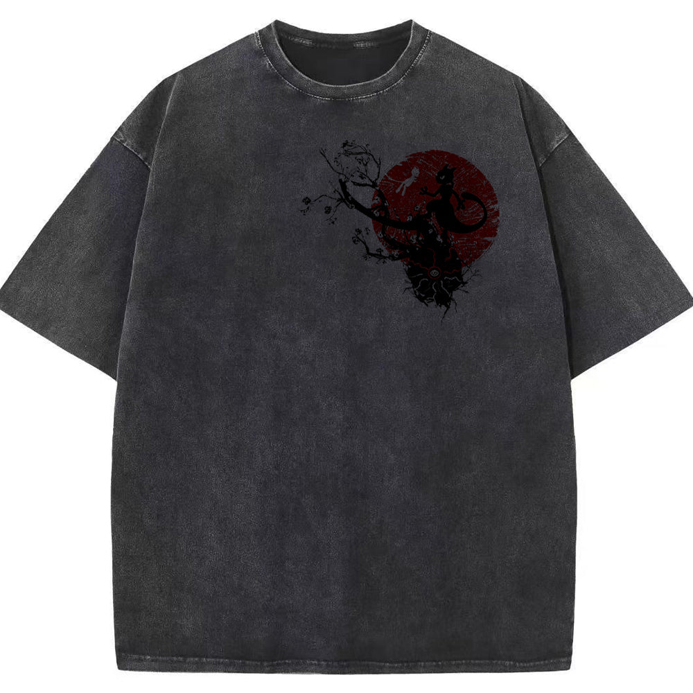 Cherry Blossom Mewtwo Silhouette Tee | Pokemon Anime