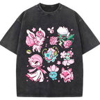 Cherry Blossom Grass Fairy Type Squad Cartoon Tee | Pokemon Anime