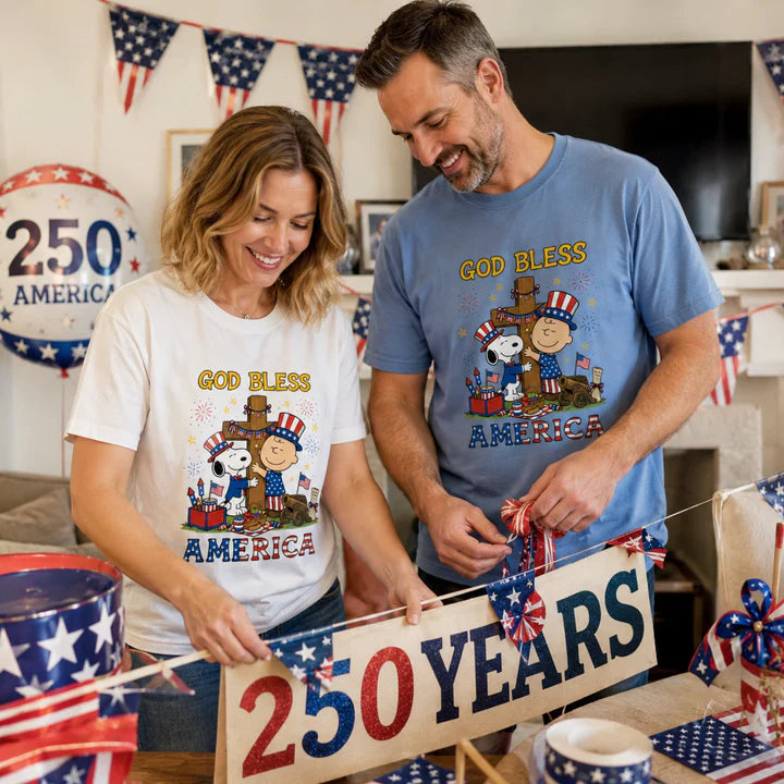 God Bless America Patriotic Friends Cross T-Shirt Secondary image