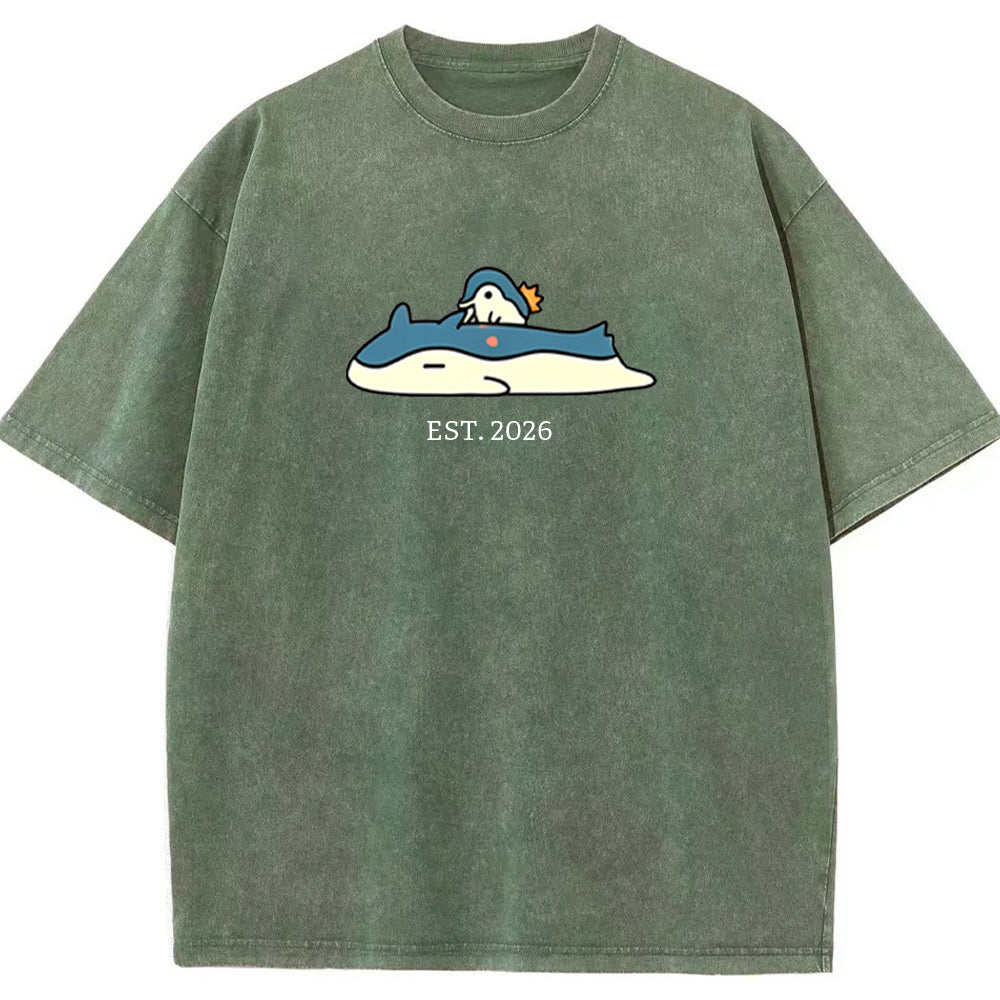 Cute Parent & Kid Wailord Vintage Washed T-Shirt