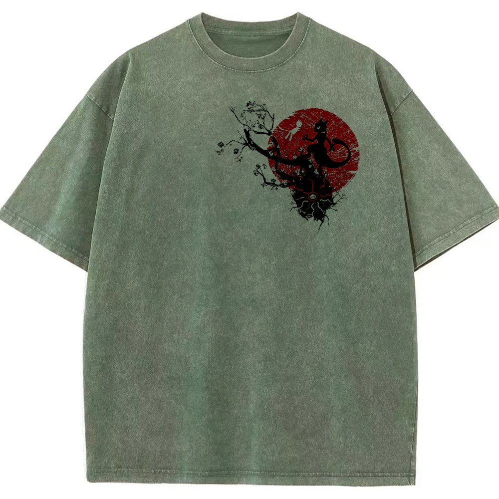 Cherry Blossom Mewtwo Silhouette Tee | Pokemon Anime