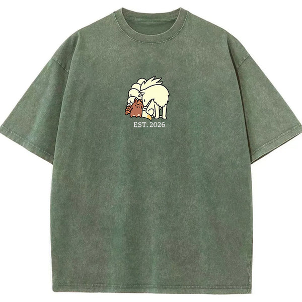 Cute Parent & Kid Arcanine Vintage Washed T-Shirt
