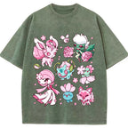 Cherry Blossom Grass Fairy Type Squad Cartoon Tee | Pokemon Anime