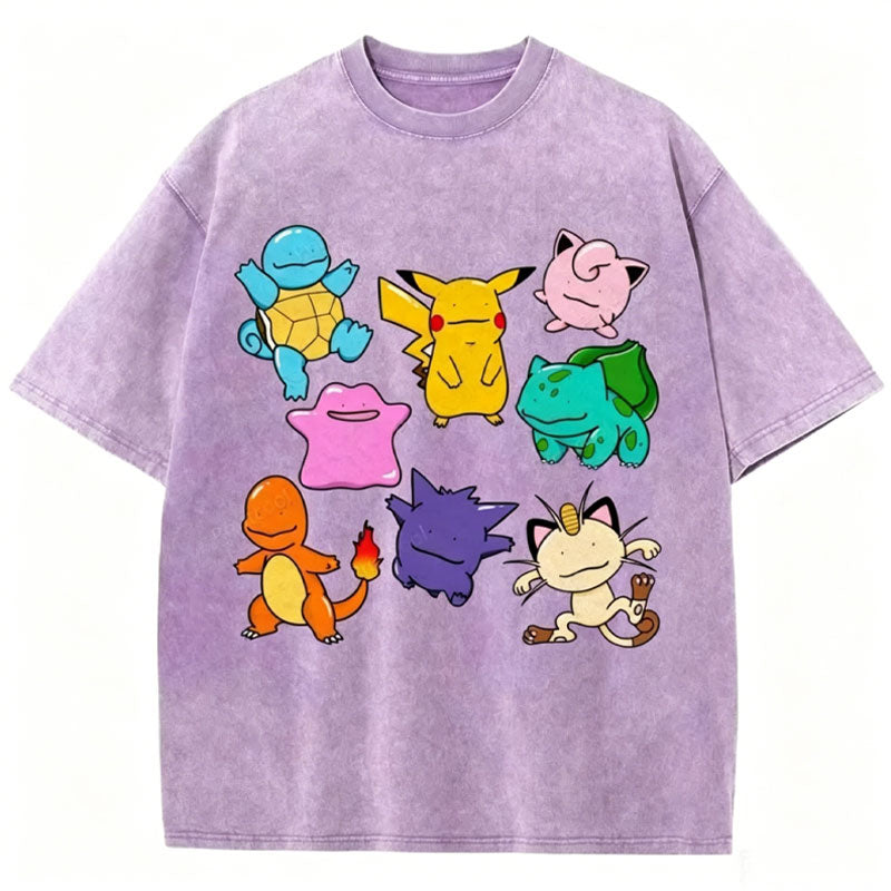 Cute Derpy Pokemon Unisex Vintage Washed Tee