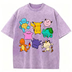 Cute Derpy Pokemon Unisex Vintage Washed Tee