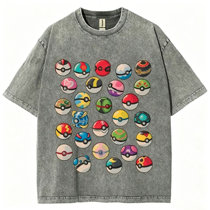 Pokeball Collection Unisex Vintage Washed Tee