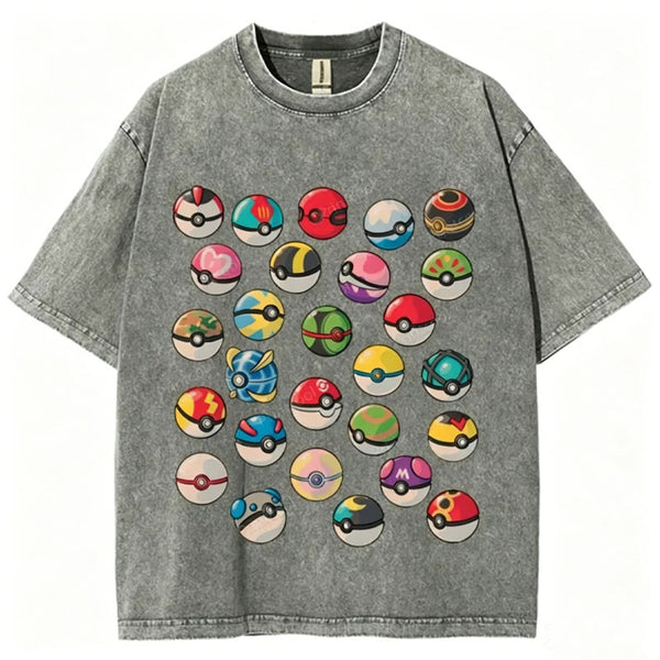 Pokeball Collection Unisex Vintage Washed Tee
