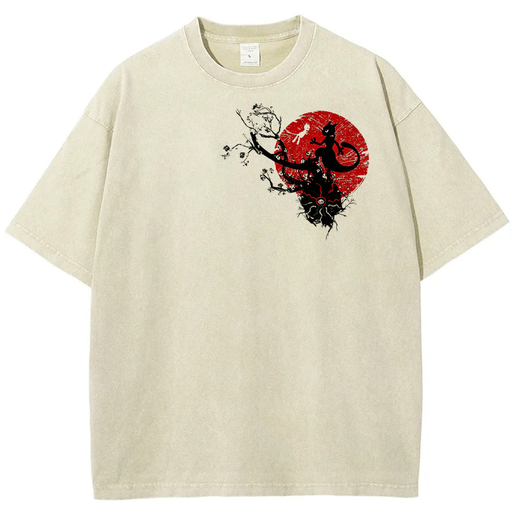 Cherry Blossom Mewtwo Silhouette Tee | Pokemon Anime