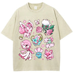 Cherry Blossom Grass Fairy Type Squad Cartoon Tee | Pokemon Anime