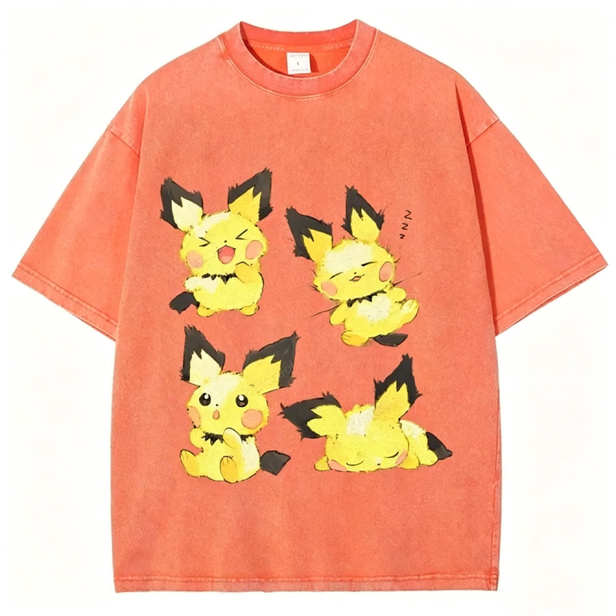 Watercolor Pichu Squad Unisex Vintage Washed Tee Secondary image