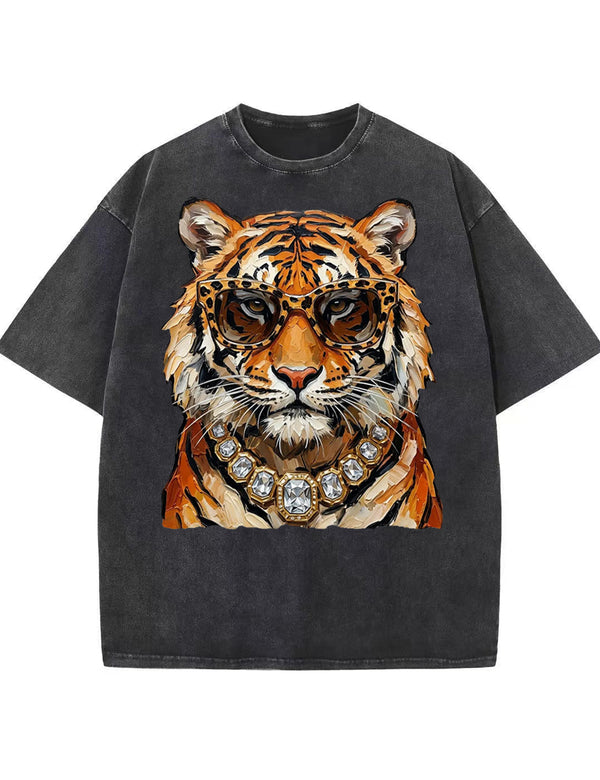 Glam Tiger Bling Design Leopard Print T-Shirt