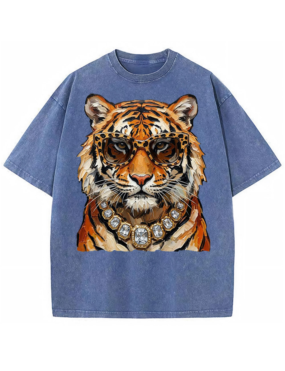 Glam Tiger Bling Design Leopard Print T-Shirt
