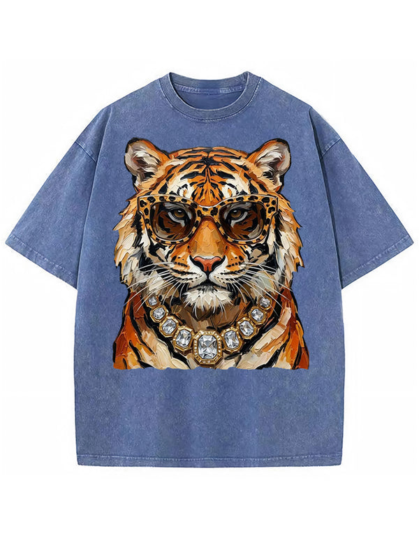 Glam Tiger Bling Design Leopard Print T-Shirt