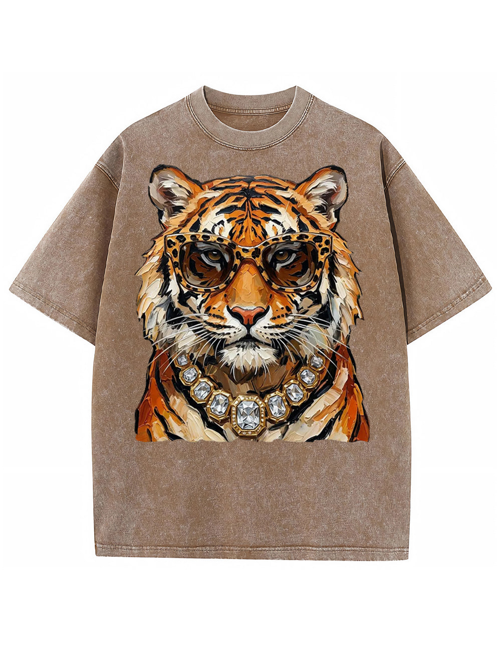 Glam Tiger Bling Design Leopard Print T-Shirt