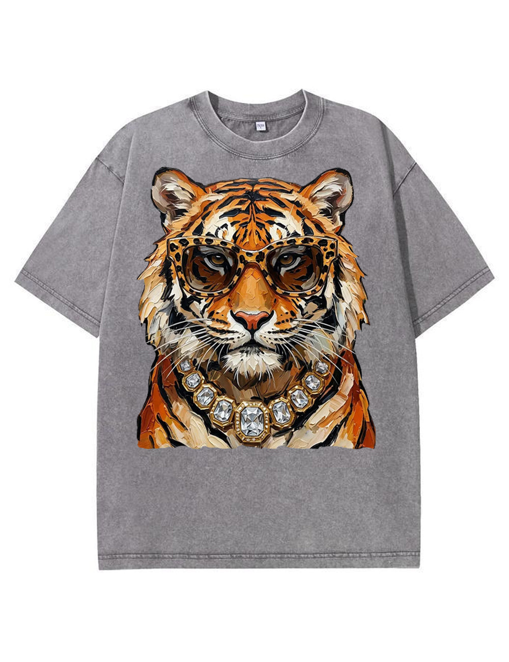 Glam Tiger Bling Design Leopard Print T-Shirt
