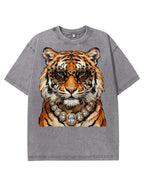 Glam Tiger Bling Design Leopard Print T-Shirt