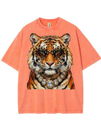 Glam Tiger Bling Design Leopard Print T-Shirt